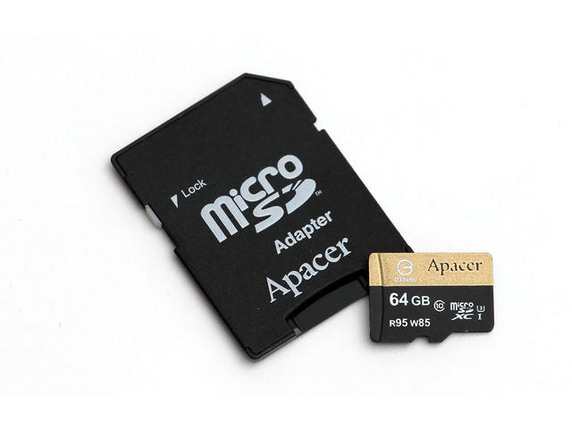 Карти памет 64GB microSDXC Apacer UHS-I U3 Class 10