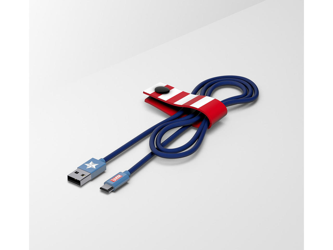 Câble Micro USB MARVEL Captain America - Longueur 120 Cm - NEUF Sous Blister
