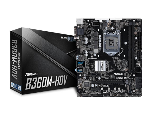 Дънни платки ASRock B360M-HDV