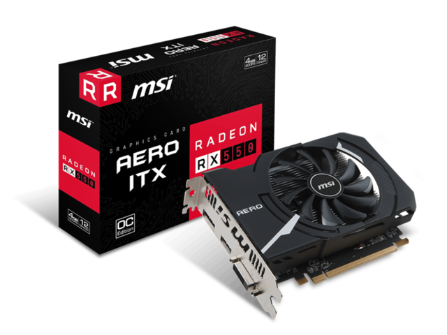 Видео карти MSI Radeon RX 550 AERO ITX 4G OC