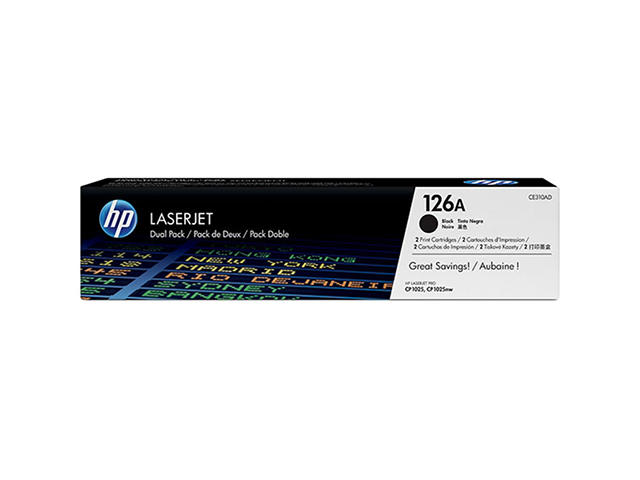 Консумативи Оригинален HP 126A Black Dual Pack LaserJet Toner Cartridges