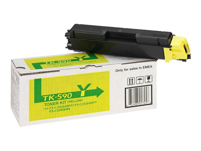 Консумативи Оригинална тонер касета Kyocera TK-590Y, жълта