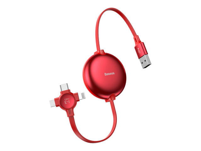 Кабели и Адаптери Baseus Little Octopus 3in1 Cable MicroUSB, USB-C and Lightning Connectors 