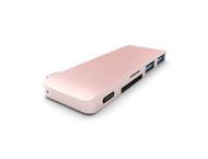 Кабели и Адаптери Satechi USB-C Pass Through USB Hub, rose gold