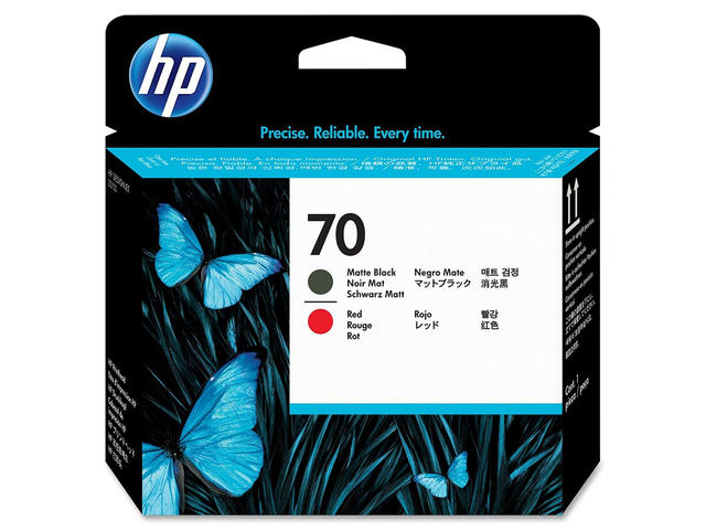 Консумативи Оригинален HP 70 Matte Black and Red Printhead
