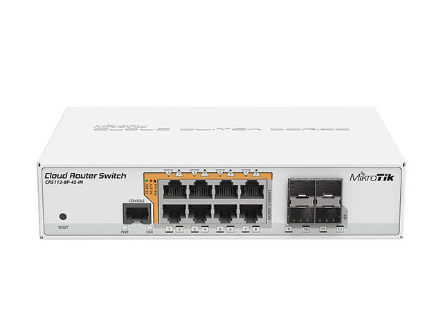 Мрежово оборудване MikroТik CRS112-8P-4S-IN