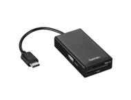 USB Хъб Hama USB 2.0 Type-C хъб / четец на карти за смартфон / таблет / лаптоп / компютър