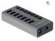 USB Хъб Delock външен SuperSpeed USB хъб със 7 порта + превключвател