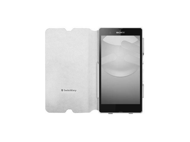 Калъфи SwitchEasy Flip - кожен кейс с магнитна закопчалка за Sony Xperia Z (бял)