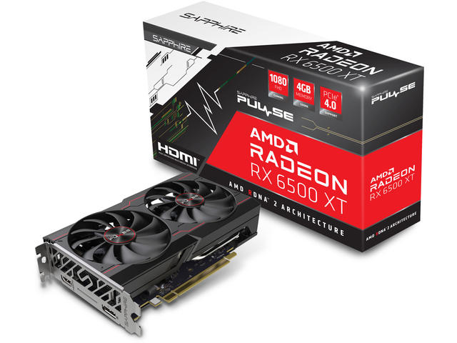 Видео карти Sapphire PULSE Radeon RX 6500 XT OC 4GB