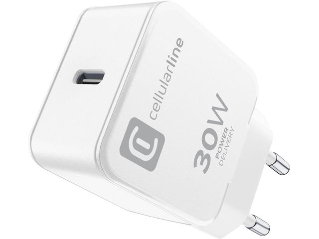 Зарядни устройства Cellular line Power Delivery USB + USB-C 20W, бяло