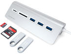 USB Хъб Satechi Aluminum USB 3.0 Hub & Card Reader , Silver