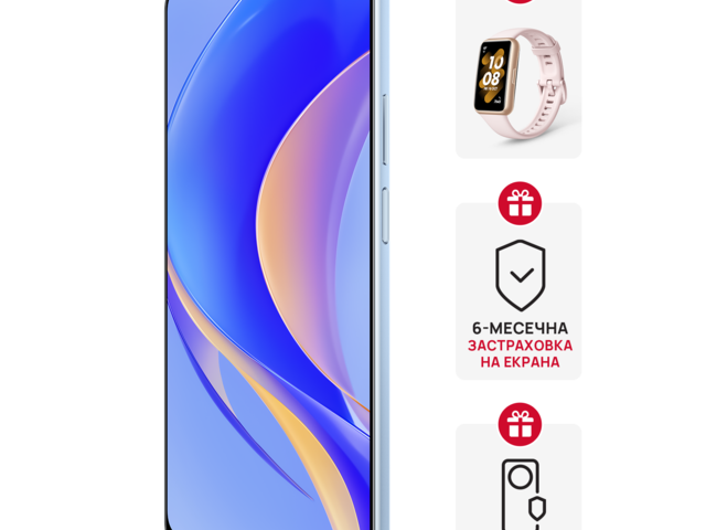 Смартфони Huawei nova Y90 Crystal Blue + Huawei Band 7 Nebula Pink