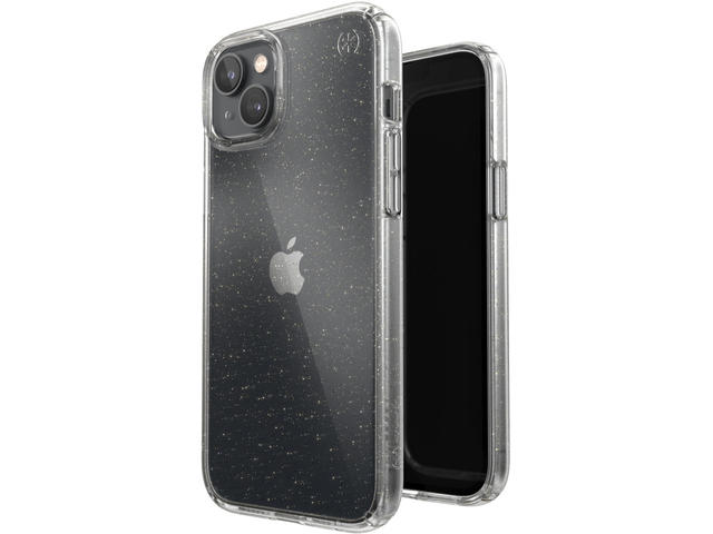 Калъфи Speck iPhone 14 Plus, Presidio Perfect-Clear MagSafe, Clear/GoldGlitter