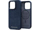 Калъфи Njord Salmon Leather Magsafe за iPhone 14 Pro, син