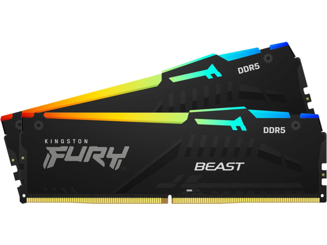 Оперативна памет 64GB (2x32GB) DDR5 6000 MT/s Kingston FURY BEAST RGB