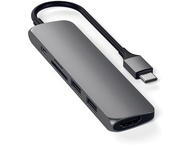 USB Хъб Satechi Type-C Slim Multimedia Adapter V2 - Space Grey