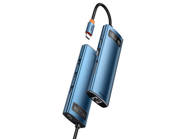 USB Хъб Baseus 8 в 1 USB-C WKWG000103, Син