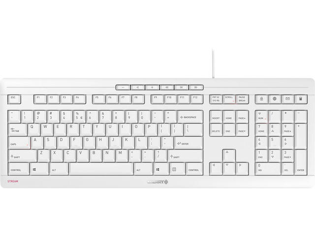 Клавиатури CHERRY STREAM, USB, Светло сив