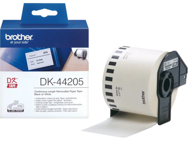 Хартия Brother DK-44205 White Removable Paper Tape