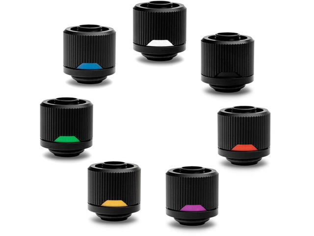 Фитинги EK-Quantum Torque STC-10/16 - Black + Silver ring 6 pack