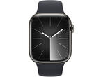 Смарт часовници Apple Watch S9 Cellular 41mm Graphite Stainless Steel Case w Midnight Sport Band - S/M