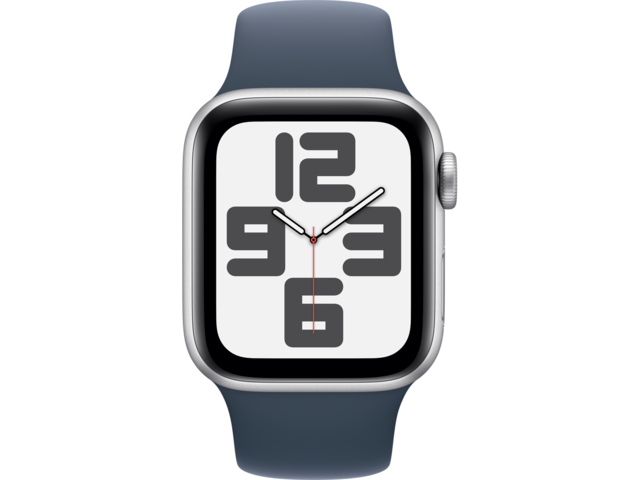 Смарт часовници Apple Watch SE2 v2 GPS 40mm Silver Alu Case w Storm Blue Sport Band - M/L