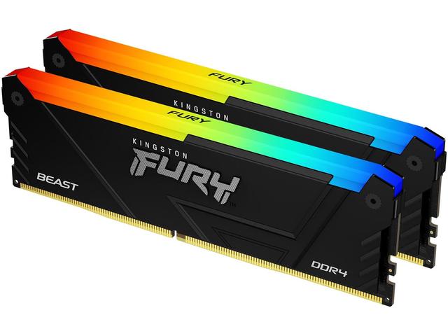 Оперативна памет 32GB (2x16GB) DDR4 3600MT/s Kingston FURY BEAST RGB Black