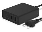 Зарядни устройства Belkin 108W 4-портово USB GaN зарядно устройство за настолни компютри (Dual C и Dual A) и 2-метров кабел - черно