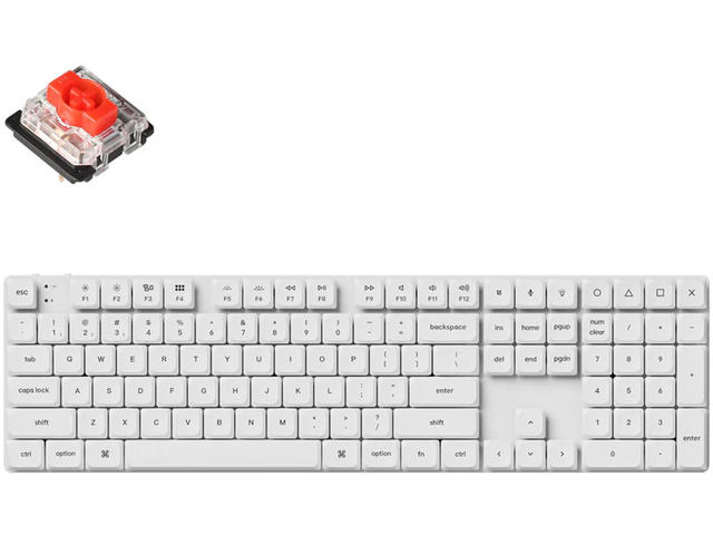 Клавиатури Keychron K5 Pro White QMK/VIA Full-Size Hot-Swappable Low-Profile Gateron Red Switches