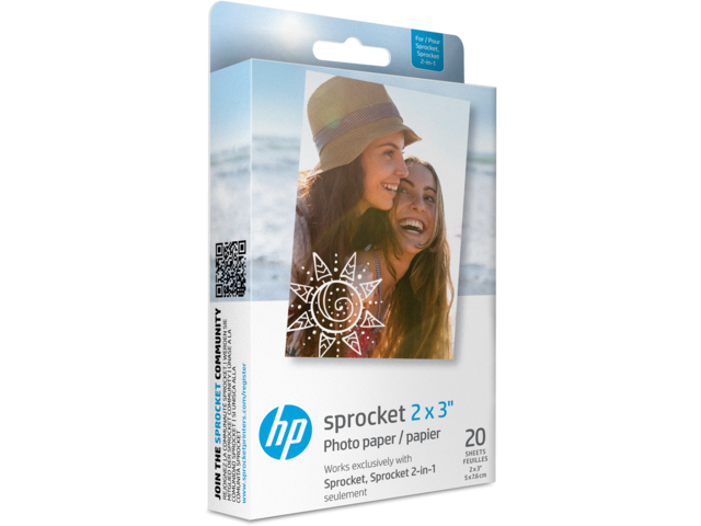 Хартия HP Sprocket Photo Paper 2 x 3 инча, 20 броя