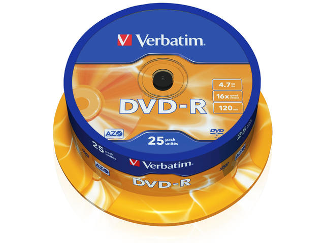 Джаджи Verbatim DVD-R AZO 4.7GB 16X MATT SILVER SURFACE (25 PACK)