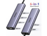 USB Хъб Ugreen Revodok 1061 хъб 6 в 1 USB-C