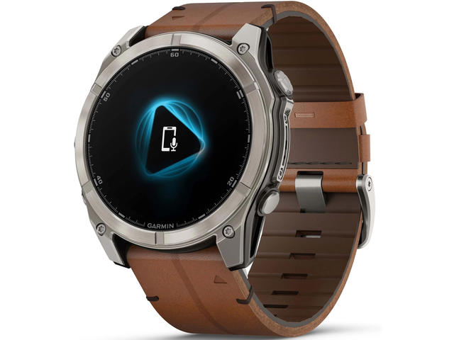 Смарт часовници Garmin fēnix® 8 – 51 mm,  AMOLED, Sapphire - Carbon grey DLC с Chestnut кожена каишка