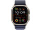 Каишки Apple Watch 49mm Loop: Navy Alpine Loop - Medium - Natural Titanium Finish