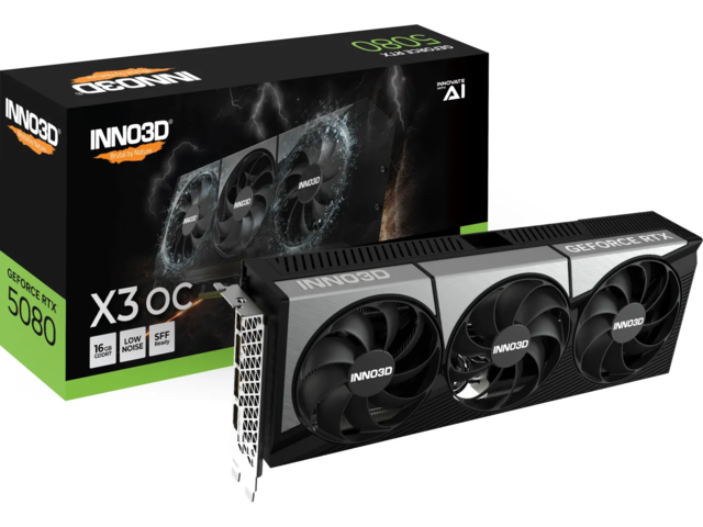 Видео карти Inno3D GeForce RTX 5080 16GB X3 OC