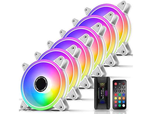 Вентилатори EZDIY-FAB Moonlight 120mm RGB White - 6 Pack