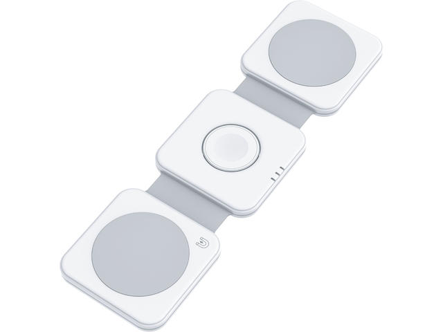 Зарядни устройства Dviced 3-in-1 Foldable magnetic wireless charger, White