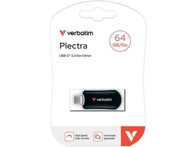 USB памети 64GB Verbatim Plectra USB-C Flash Drive Black