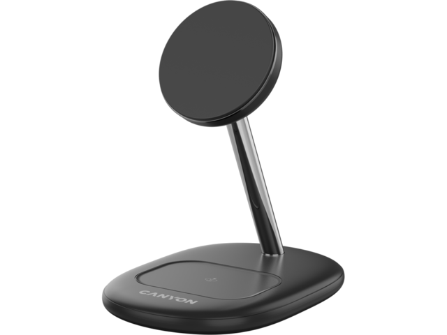 Зарядни устройства Canyon WCS-205 15W Qi2 2в1, в черно