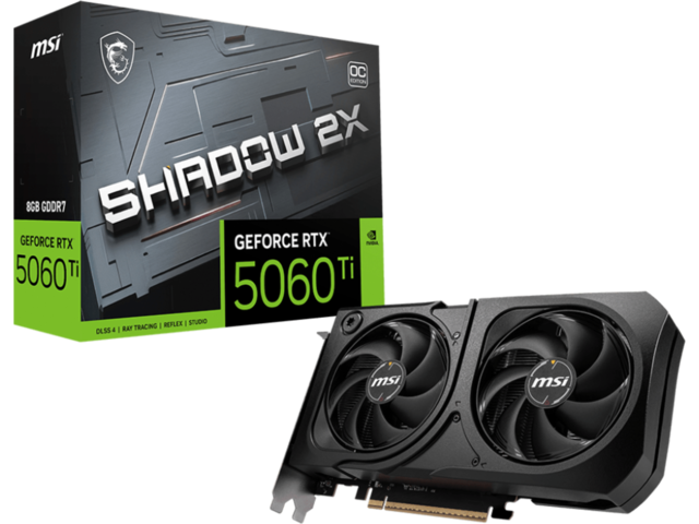 Видео карти MSI GeForce RTX 5060 Ti 8G SHADOW 2X OC PLUS
