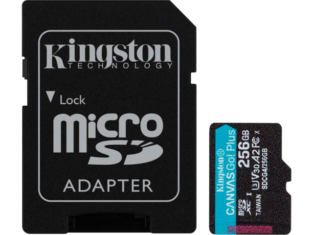 Карти памет 256GB microSDXC Kingston Canvas Go Plus Gen4