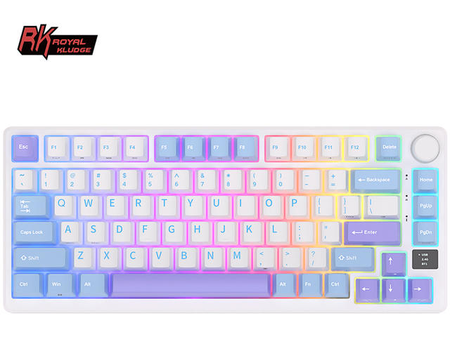 Клавиатури Royal Kludge RK-M75 Taro Milk, K Silver switch