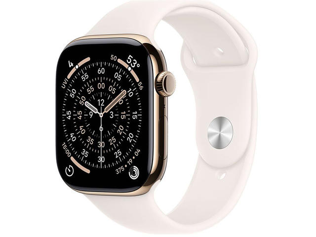 Смарт часовници Apple Watch S11 GPS + Cellular 42mm Gold Titanium Case with Light Blush Sport Band - S/M