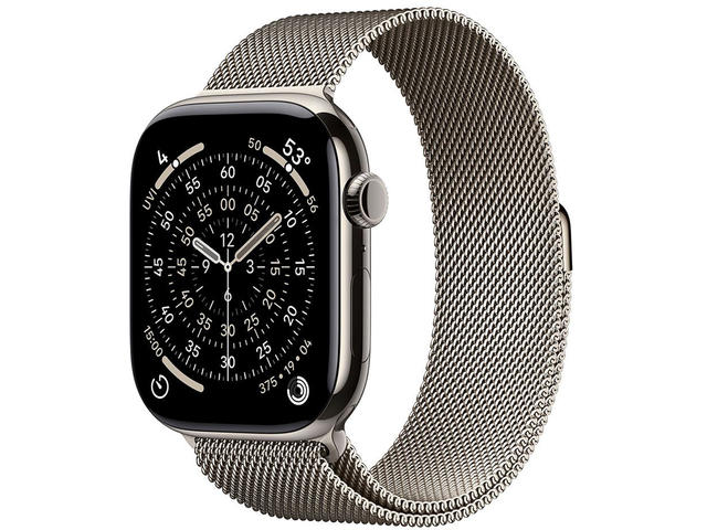 Смарт часовници Apple Watch S11 GPS + Cellular 46mm Natural Titanium Case with Natural Milanese Loop - S/M