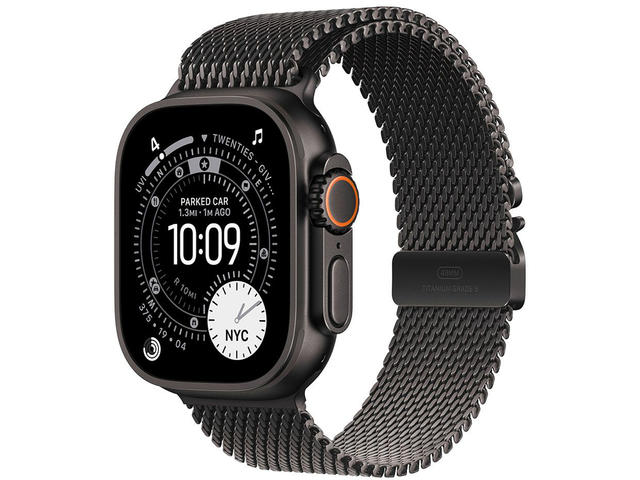 Смарт часовници Apple Watch Ultra 3 Cellular 49mm Black Titanium Case with Black Titanium Milanese Loop - Medium