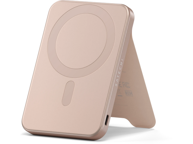 Външни батерии Satechi Qi2 5K Magnetic Power Bank with Stand - Desert Rose