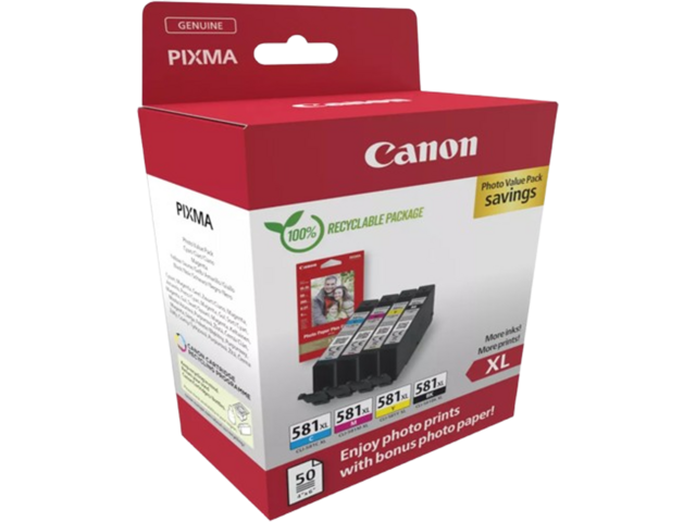 Консумативи Canon CLI-581XL BK/C/M/Y High Yield Ink Cartridge + Photo Paper Value Pack