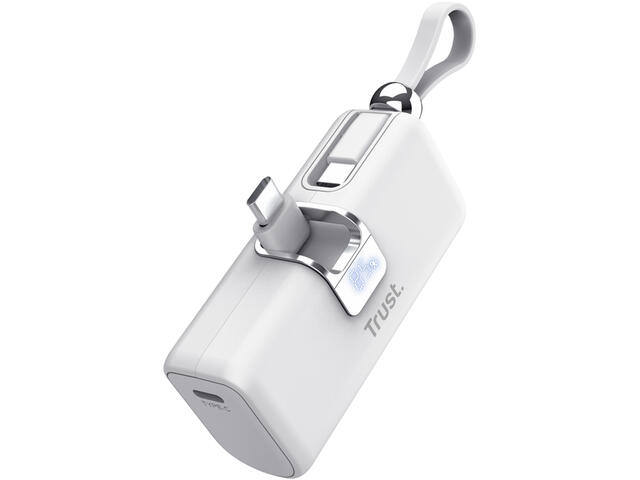 Външни батерии TRUST Pacto 5000 mAh Pocket Powerbank, White