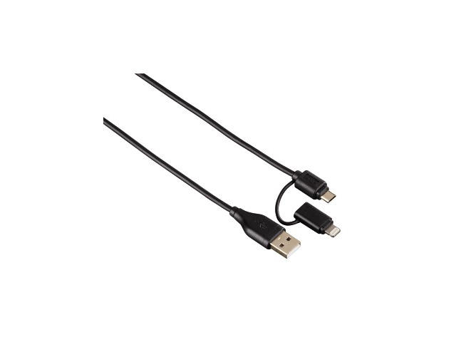 Кабели и Адаптери Hama 2 в 1 micro USB кабел с Lightning адаптер
